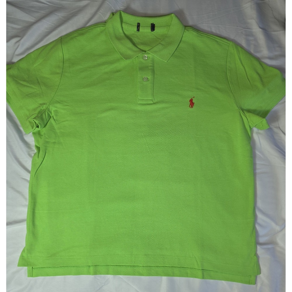 Polo Ralph Lauren Lime Green Cotton Short Sleeve Shirt Men's Size Medium NWOT